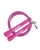 Corda da salto veloce in acciaio con manopole in plastica fucsia   AHF-104