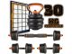 Kit 2 Kurzhanteln 25 mm Kettlebell 30 kg Schraube mit Halterung um daraus eine TecnoFit / Enerfit Langhantel zu machen Cod. MDK-101.32-2-30kg