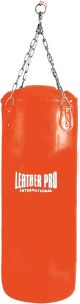 Sacco Boxe Leather Pro Vuoto 20-30-40 kg in Ecopelle 110x40 cm Colore Arancione TecnoFit Cod. SB110x40